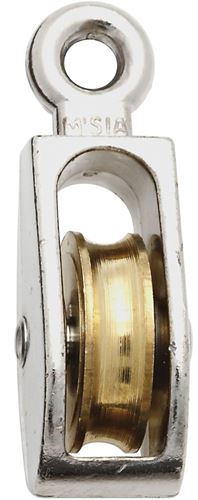 National Hardware N223-404 Pulley, 1/4 in Rope, 40 lb Working Load, 1 in Sheave, Nickel, Pack of 10