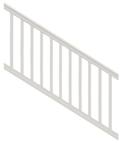 Xpanse Premier 73012466 Stair Rail Kit with Baluster, 6 ft L Actual, Square Profile, Polymer, White