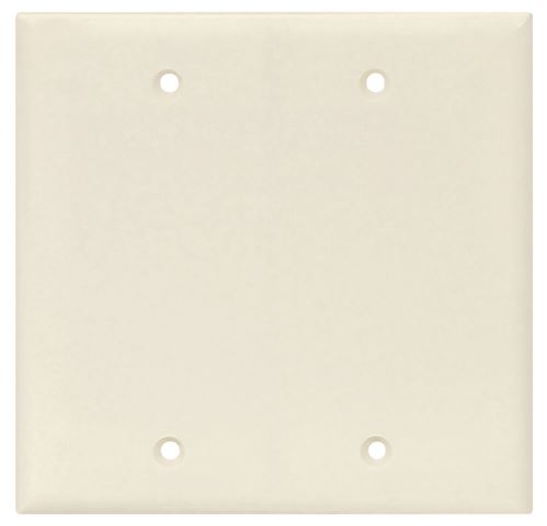 Eaton Wiring Devices PJ23LA Blank Wallplate, 4.87 in L, 4.97 in W, 0.08 in Thick, 2 -Gang, Polycarbonate