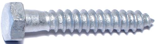 Midwest Fastener 05568 Lag Screw, 5/16-9 Thread, 2 in OAL, 2 Grade, Galvanized Steel, SAE Measuring