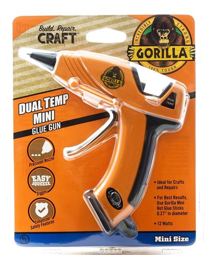 Gorilla 8401502 Mini Glue Gun, 0.27 in Dia Glue Stick, Pack of 3