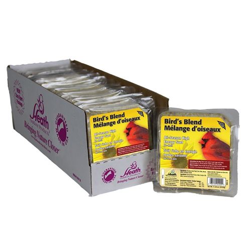 Heath DD4-12 Suet Cake, All-Season, High-Energy, Bird's Blend, 11.25 oz, Pack of 12