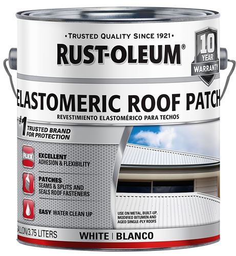 Rust-Oleum 301898 Elastomeric Roof Patch, White, Liquid, 0.9 gal