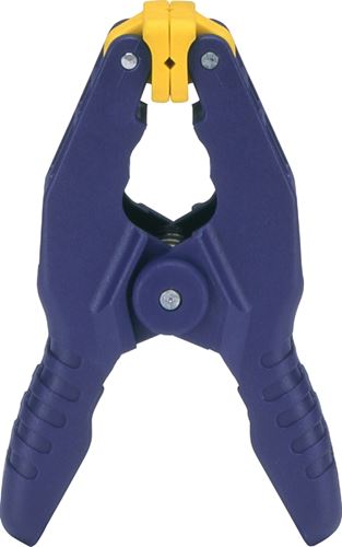 Irwin 58100 Spring Clamp, 1 in Clamping, Resin, Blue/Yellow