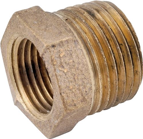 Anderson Metals 738110-0806 Reducing Pipe Bushing, 1/2 x 3/8 in, Male x Female, 200 psi Pressure