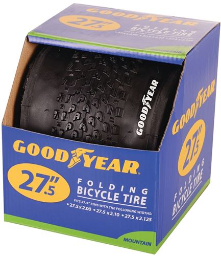 Kent 91066 Mountain Bike Tire, Folding, Black, For: 27-1/2 x 2 to 2.10 to 2-1/8 in Rim, Pack of 2
