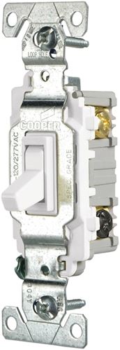 Eaton Wiring Devices CSB115STW-SP Toggle Switch, 15 A, 120/277 V, Screw Terminal, Nylon Housing Material, White