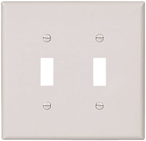 Eaton Wiring Devices 2149W-BOX Wallplate, 5-1/4 in L, 5.31 in W, 2 -Gang, Thermoset, White, Pack of 10