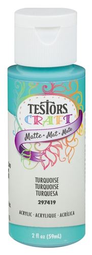 Testors 297419 Acrylic Craft Paint, Matte, Turquoise, 2 oz, Bottle