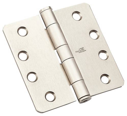 National Hardware DPB179RC Series N236-146 Template Hinge, 4 in H Frame Leaf, Steel, Nickel, Removable Pin, 85 lb