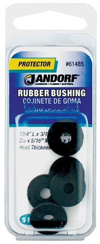 Jandorf 61485 Conduit Bushing, 3/16 in Dia Cable, Rubber, Black, 1/16 in Thick Panel