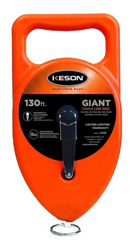 Keson G130 Chalk Line Reel, 130 ft L Line