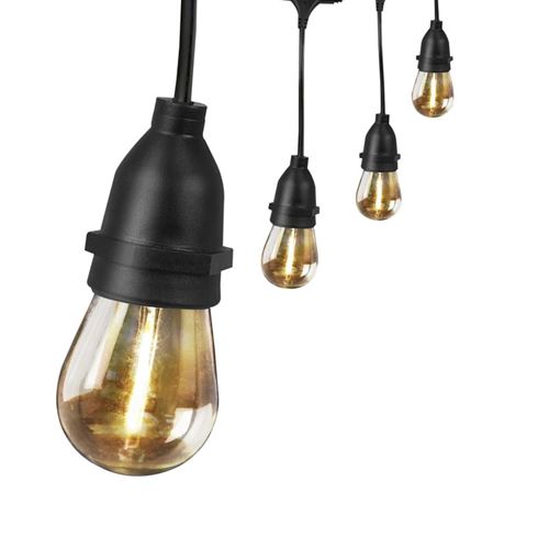 Feit Electric 72122 String Light Set, 120 V, 1 W, 12-Lamp, LED Lamp, Amber Light, 11,000 hr Average Life, 20 ft L, Pack of 4