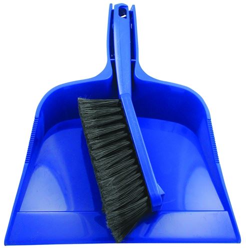 Quickie 402 Dustpan and Brush Set, 12.02 in L, 10.32 in W, Plastic/Poly Fiber