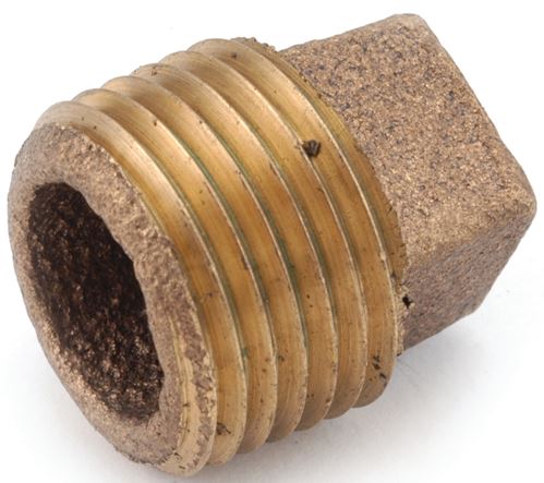 Anderson Metals 738109-16 Pipe Plug, 1 in, IPT, Cored Square Head, Brass