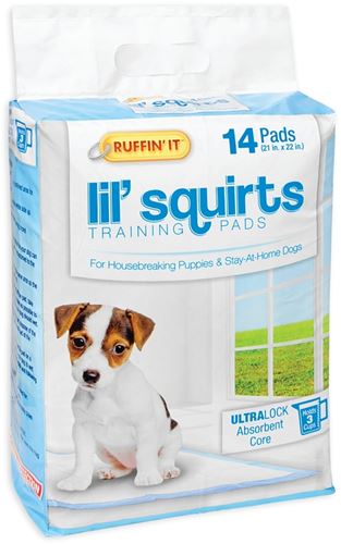 Ruffin'It Lil' Squirts 82014 Dog Training Pad, 22 in L, 21 in W, Cotton/Plastic