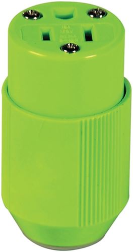 Eaton Wiring Devices BP3487-4GN Electrical Connector, 2 -Pole, 15 A, 125 V, NEMA: NEMA 5-15R, Fluorescent Green