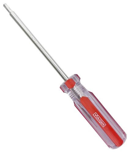 Vulcan Screwdriver, S2 Drive, Square Drive, 7-1/2 in OAL, 4 in L Shank, Plastic Handle