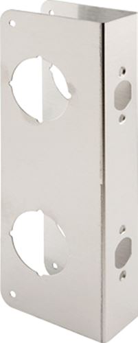 Prime-Line U 10539 Lock and Door Reinforcer, 2-3/8 in Backset, 1-3/4 in Thick Door, Stainless Steel, Stainless Steel