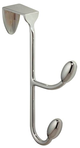 iDESIGN 76500 Door Hook, 10 lb, 2-Hook, Steel, Chrome