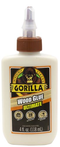 Gorilla 104397 Ultimate Wood Glue, Tan, 4 oz, Pack of 6