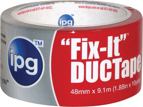 IPG 6910 Duct Tape, 10 yd L, 1.88 in W, Poly-Coated Cloth Backing, Silver