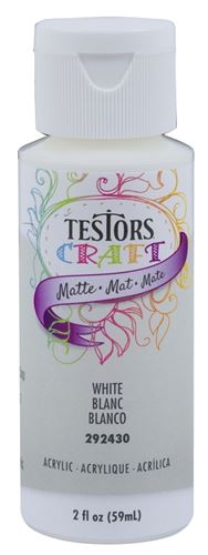 Testors 292430A Acrylic Craft Paint, Matte, White, 2 oz, Bottle