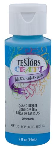 Testors 292428A Acrylic Craft Paint, Matte, Island Breeze, 2 oz, Bottle