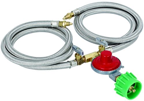 Bayou Classic M2HPH Hose and Regulator Kit, 1/8 in Connection, 36 in L Hose, Stainless Steel