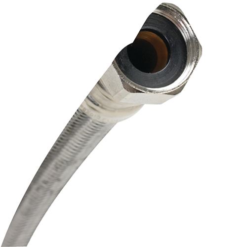 Fluidmaster B3H18 High-Flexible Water Heater Connector, 3/4 in, MIP x FIP, Stainless Steel, Nickel, 18 in L