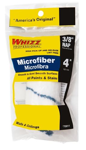 Whizz 70011 Xtrasorb Jumbo Roller Cover, 3/8 in Thick Nap, 4 in L, Microfiber Cover