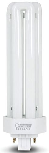 Feit Electric PLT42E/35 Compact Fluorescent Bulb, 42 W, T4 Lamp, GX24Q-4 Lamp Base, 3000 Lumens, 3500 K Color Temp