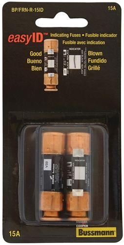 Bussmann BP/FRN-R-15ID Fuse, 15 A, 250 V, Cartridge, Time Delay Fuse