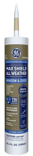 GE Max Shield MAWD410AD Sealant, Almond, 24 hr Curing, 40 to 100 deg F, 10.1 oz Cartridge, Pack of 12