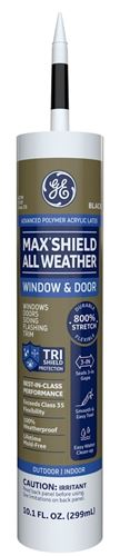 GE Max Shield MAWD410BK Sealant, Black, 24 hr Curing, 40 to 100 deg F, 10.1 oz Cartridge, Pack of 12