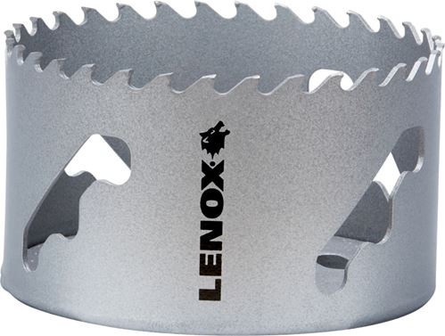 Lenox Speed Slot LXAH3334 Hole Saw, 3-3/4 in Dia, Carbide Cutting Edge, 3-1/2 in Pilot Drill