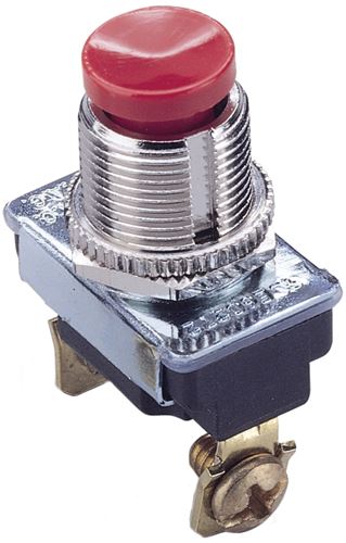 Gardner Bender GSW-23 Pushbutton Switch, 3/1.5 A, 120/277 V, SPST, Screw Terminal, Plastic Housing Material, Chrome