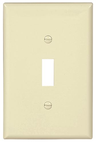 Eaton Wiring Devices PJ1LA Wallplate, 4-7/8 in L, 3-1/8 in W, 1 -Gang, Polycarbonate, Light Almond, High-Gloss, Pack of 25