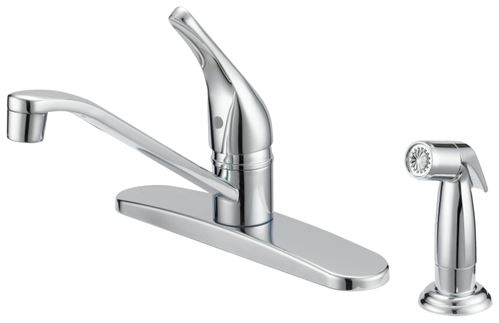 Boston Harbor FS610046CP Kitchen Faucet, 1.8 gpm, 1-Faucet Handle, 4-Faucet Hole, Metal/Plastic, Chrome Plated