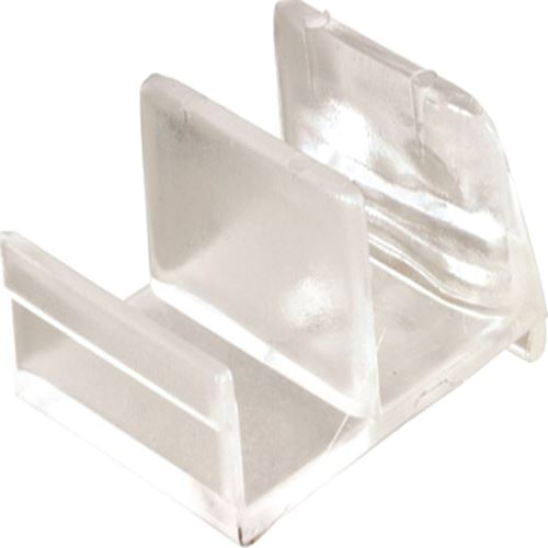 Prime-Line M 6111 Shower Door Bottom Guide, Sliding, Acrylic, Clear, For: 1/2 in Thick Panels, Pack of 6