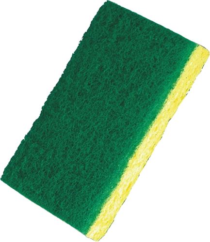 Birdwell 369-48 Scouring Pad, 4-1/2 in L, 2-7/8 in W, Green/Yellow