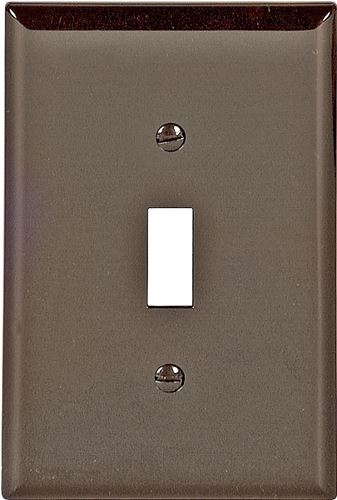 Eaton Wiring Devices PJ1B Wallplate, 4-1/2 in L, 2-3/4 in W, 1 -Gang, Polycarbonate, Brown, High-Gloss, Pack of 25