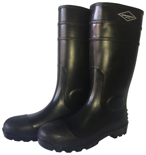 Diamondback Knee Boots, 8, Black, PVC Upper