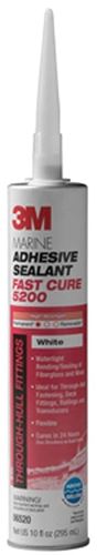 3M 06520 Adhesive Sealant, White, 5 to 7 days Curing, -40 to -190 deg F, 10 oz Cartridge
