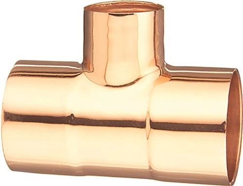 Elkhart Products 111R Series 32920 Reducing Pipe Tee, 1-1/2 x 1-1/2 x 1/2 in, Sweat, Copper
