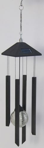 headwind 830-1325 Solar LED Wind Chime, Pyramid Crackleball, Blue/Green/Red