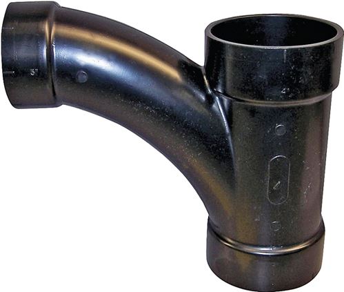 Canplas 104327BC Reducing Combination Tee Pipe Wye, 3 x 3 x 2 in, Hub, ABS, Black