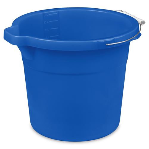 Sterilite 11234312 Spout Pail, 12 qt Capacity, Plastic, Blue, Pack of 12