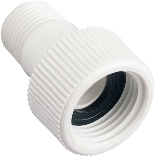 Orbit 53365 Hose to Pipe Adapter, 1/2 x 3/4 in, MNPT x FHT, Polyvinyl Chloride, White