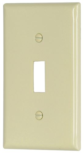 Eaton Wiring Devices 5134LA Wallplate, 4-1/2 in L, 2-3/4 in W, 1 -Gang, Nylon, Light Almond, High-Gloss